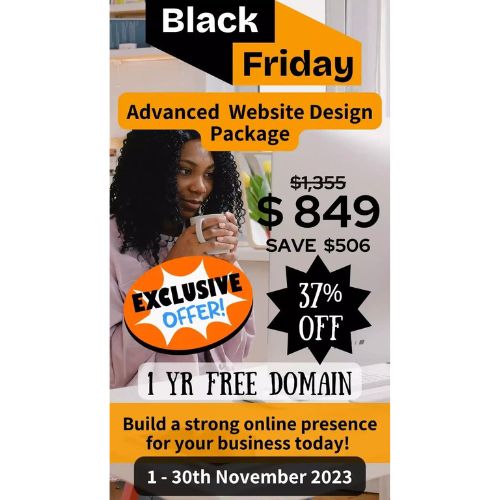 best black friday sale 2023 website development black friday deal advanced website package afriai business solutions