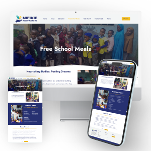 AfriAi Business Solutions portfolio of Charity Website Design for NGO working with children and donation website Nifikie Christian School