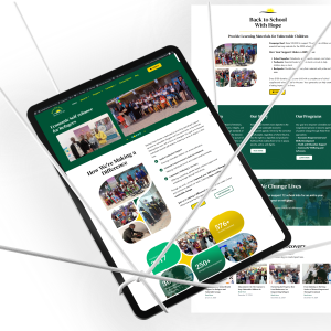 website design for a refugee charity organization